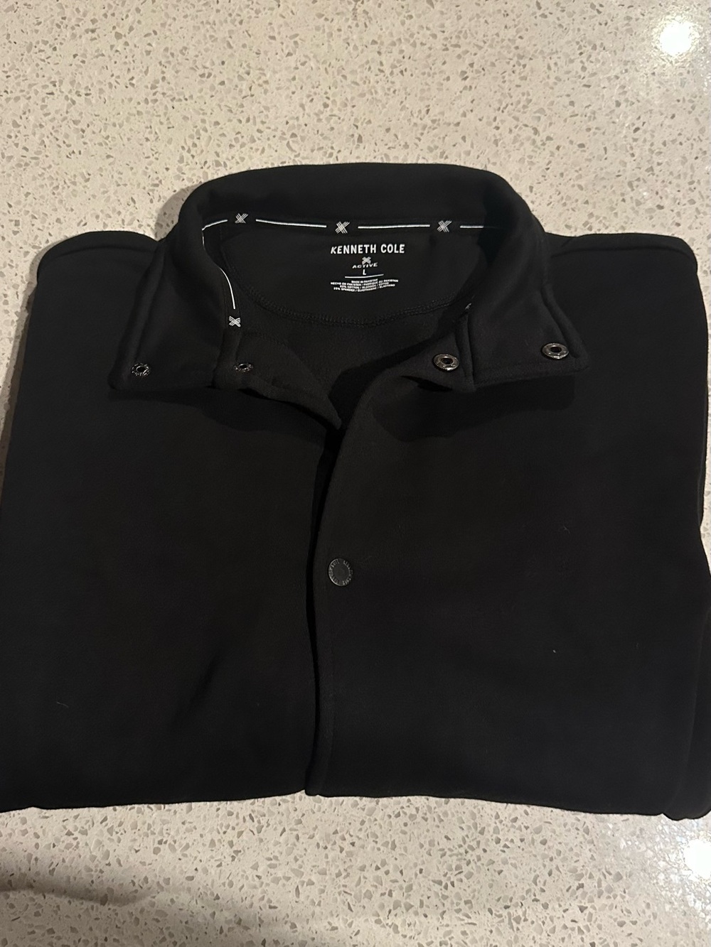 Kenneth Cole Black Active Snap-Front Top
